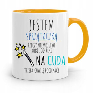 Dla Sprzątaczki Kubek Żółty Na Prezent Urodziny