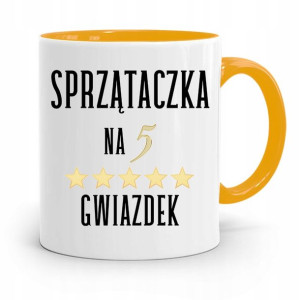 Dla Sprzątaczki Kubek Żółty Na Prezent Urodziny