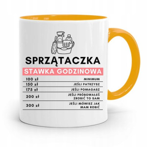 Dla Sprzątaczki Kubek Żółty Na Prezent Urodziny