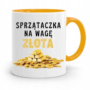 Dla Sprzątaczki Kubek Żółty Na Prezent Urodziny