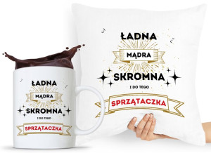 Dla Sprzątaczki Zestaw Poduszka + Kubek Prezent