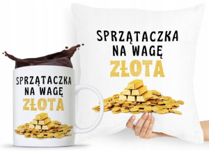 Dla Sprzątaczki Zestaw Poduszka + Kubek Prezent