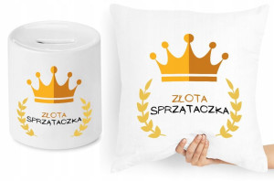 Dla Sprzątaczki Zestaw Poduszka + Skarbonka
