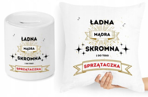 Dla Sprzątaczki Zestaw Poduszka + Skarbonka