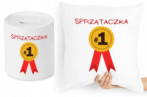 Dla Sprzątaczki Zestaw Poduszka + Skarbonka