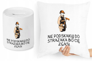 Dla Strażaka Zestaw Poduszka + Skarbonka Prezent