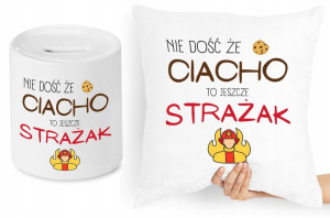 Dla Strażaka Zestaw Poduszka + Skarbonka Prezent