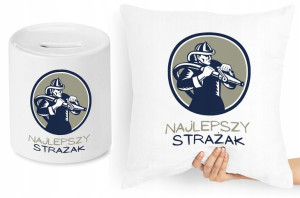 Dla Strażaka Zestaw Poduszka + Skarbonka Prezent