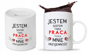 Dla Szefa Szefowej Zestaw Kubek + Skarbonka