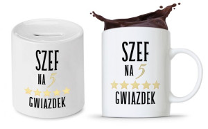 Dla Szefa Szefowej Zestaw Kubek + Skarbonka