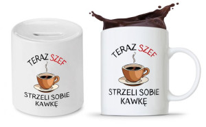 Dla Szefa Szefowej Zestaw Kubek + Skarbonka
