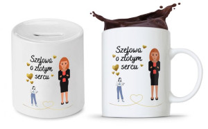 Dla Szefa Szefowej Zestaw Kubek + Skarbonka