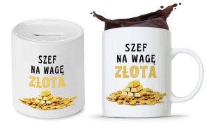 Dla Szefa Szefowej Zestaw Kubek + Skarbonka