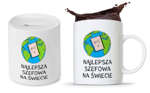 Dla Szefa Szefowej Zestaw Kubek + Skarbonka