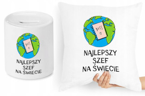 Dla Szefa Szefowej Zestaw Poduszka + Skarbonka