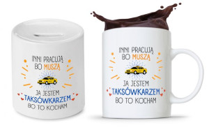 Dla Taksówkarza Zestaw Kubek + Skarbonka Prezent