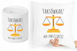 Dla Taksówkarza Zestaw Poduszka + Skarbonka