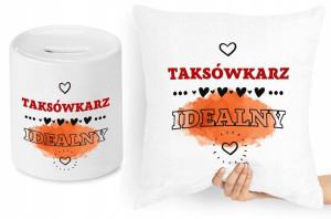 Dla Taksówkarza Zestaw Poduszka + Skarbonka