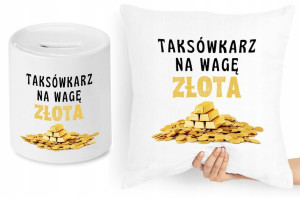 Dla Taksówkarza Zestaw Poduszka + Skarbonka