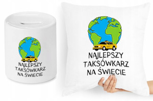 Dla Taksówkarza Zestaw Poduszka + Skarbonka