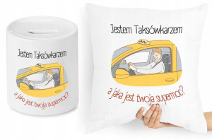 Dla Taksówkarza Zestaw Poduszka + Skarbonka