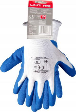 12X Rękawice Niebieskie Ogrodowe Robocze XL R. 10