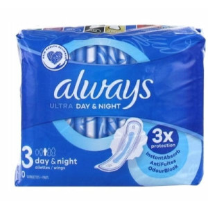 Always Ultra Day & Night, podpaski ze skrzydełkami, 10 szt.