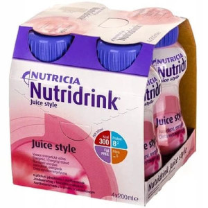 Nutridrink Juice Style, płyn o smaku truskawkowym, 4 x 200 ml