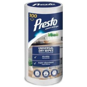 Presto, ściereczki uniwersalne suche na rolce, 100 szt.
