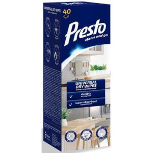 Presto, ściereczki uniwersalne suche w kartoniku, 40 szt.