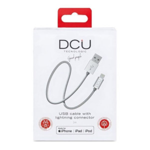 Kabel do ładowarki USB Lightning  iPhone DCU Srebrzysty 1 m
