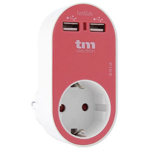 Kontakt naścienny z 2 portami USB eSATA TM Electron Magenta