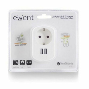 Kontakt naścienny z 2 portami USB eSATA Ewent EW1211 3,1 A