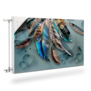 Maskownica MAGNETYCZNA Grzejnika Kolorowe Pióra 90cm x 60cm