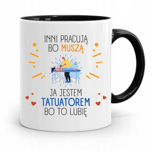 Dla Tatuażystki Tatuażysty Tatuatora Kubek Czarny