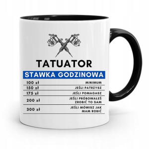 Dla Tatuażystki Tatuażysty Tatuatora Kubek Czarny