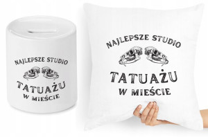 Dla Tatuażysty Zestaw Poduszka + Skarbonka Prezent