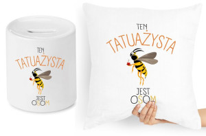 Dla Tatuażysty Zestaw Poduszka + Skarbonka Prezent