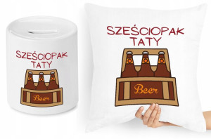 Dla Taty Zestaw Poduszka + Skarbonka Prezent