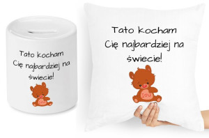 Dla Taty Zestaw Poduszka + Skarbonka Prezent