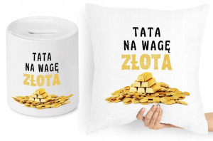 Dla Taty Zestaw Poduszka + Skarbonka Prezent