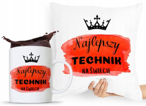 Dla Technika Zestaw Poduszka + Kubek Prezent