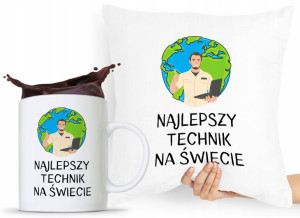 Dla Technika Zestaw Poduszka + Kubek Prezent