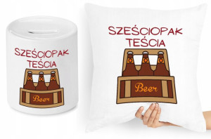 Dla Teścia Zestaw Poduszka + Skarbonka Prezent