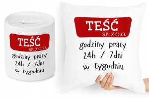 Dla Teścia Zestaw Poduszka + Skarbonka Prezent