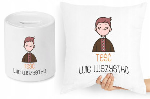 Dla Teścia Zestaw Poduszka + Skarbonka Prezent