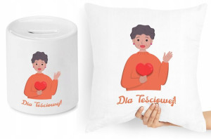 Dla Teściowej Zestaw Poduszka + Skarbonka Prezent