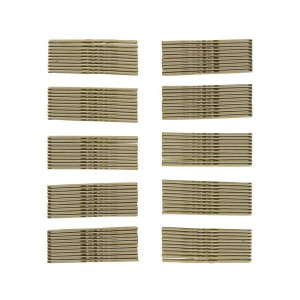 Karbowane wsuwki do włosów bez kulek złote 53mm 100 szt