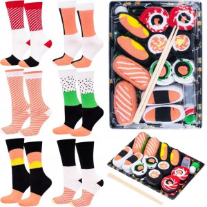6x Skarpetki UNISEX kolorowe SOXO sushi NA PREZENT