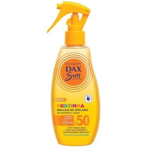 Dax Sun, rodzinna emulsja do opalania dla dorosłych i dzieci w sprayu SPF50